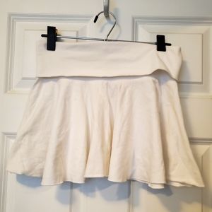 IDO White Cotton Spandex Casual Skirt